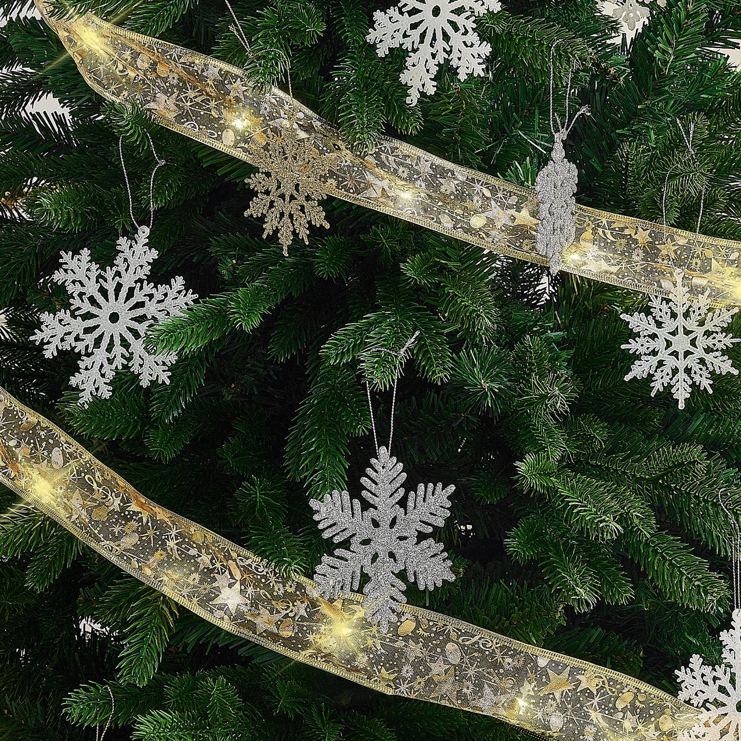 Wired Christmas Ribbon With Lights