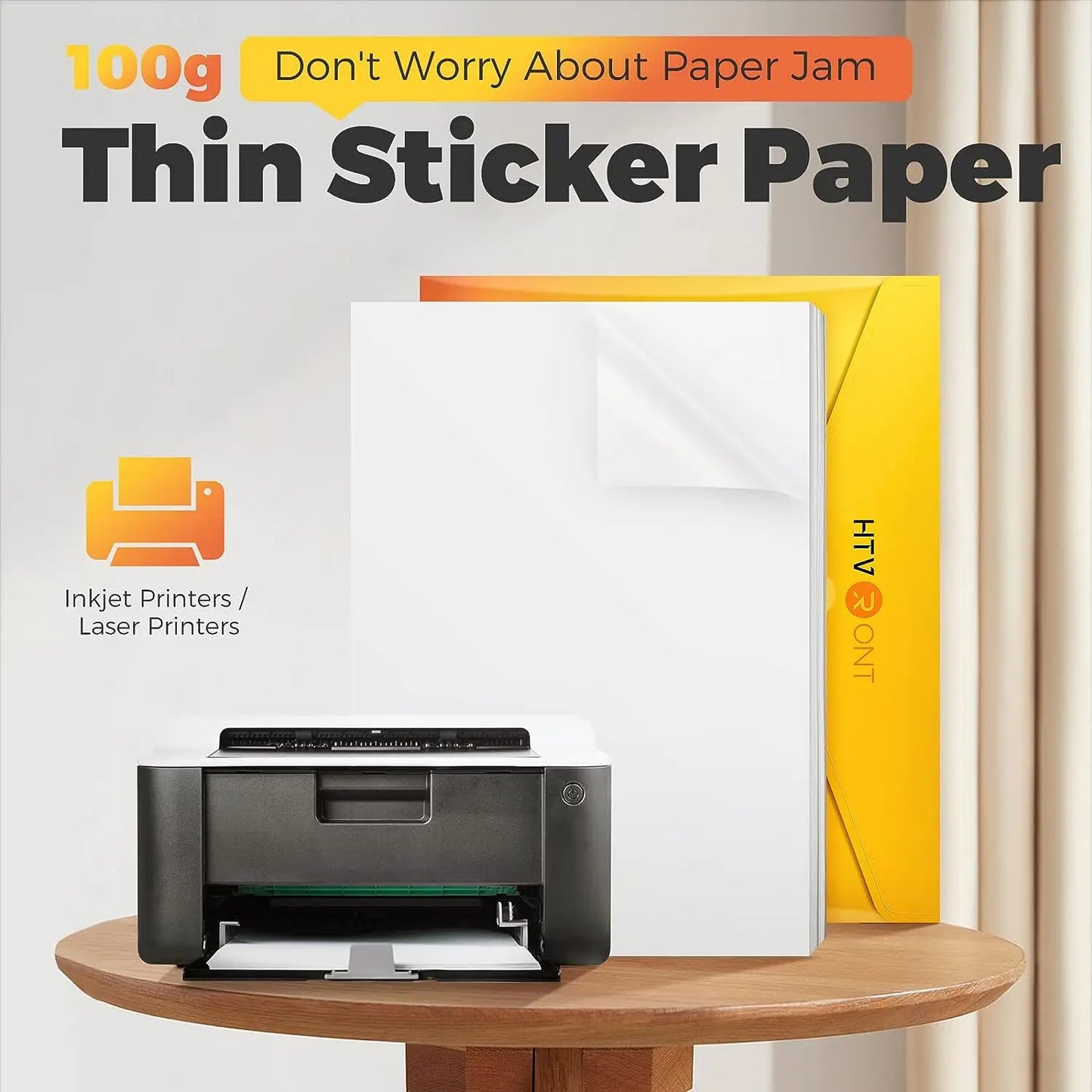 Printable Vinyl Sticker Paper For Inkjet Printer 8.5x11in Matte/Glossy