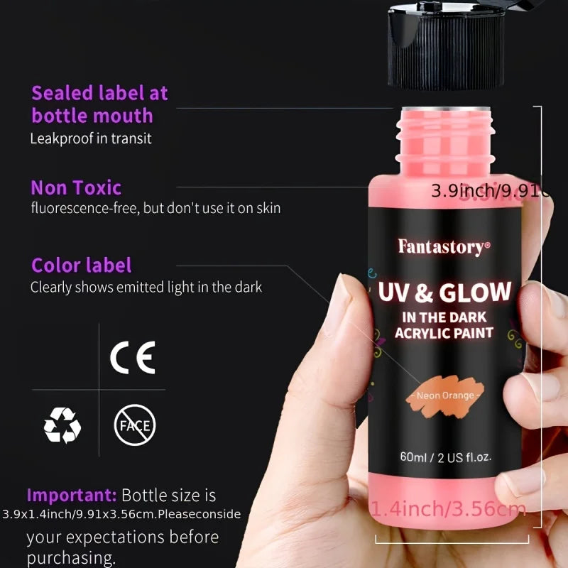 Glow In The Dark Paint 10Piece Set