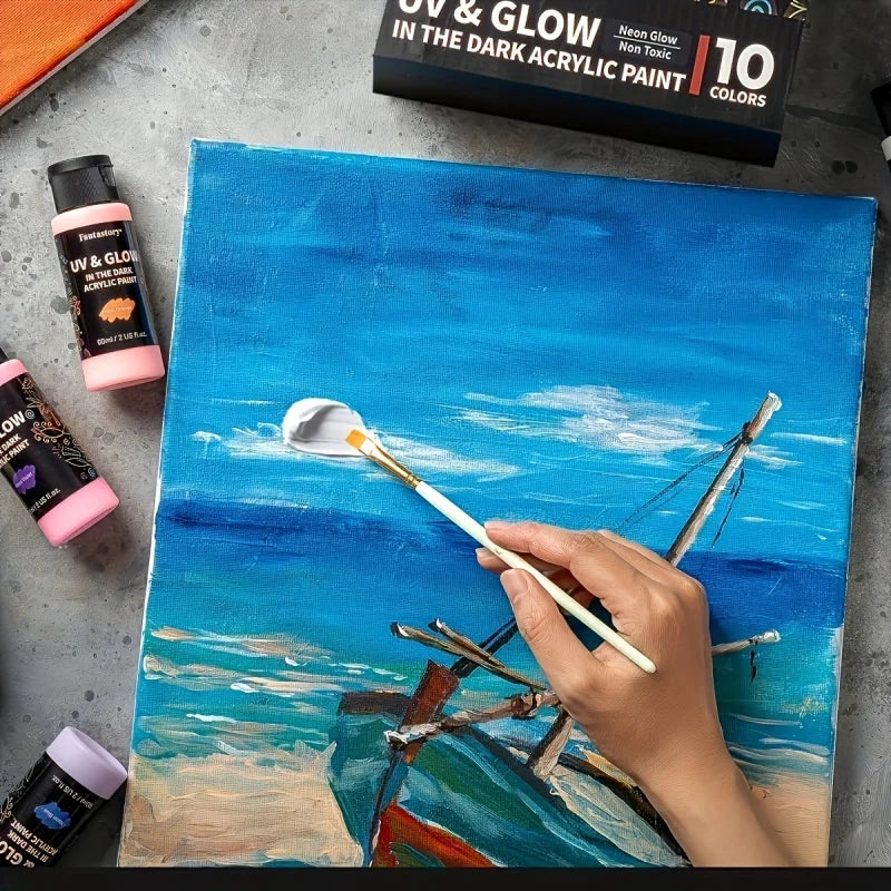 Glow In The Dark Paint 10Piece Set