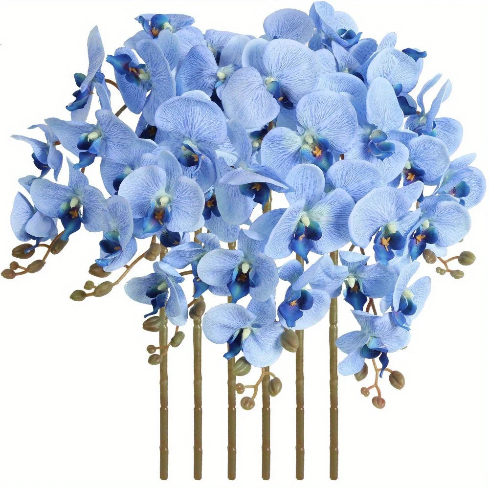 Orchids Artificial Flowers 6Piece Velvet 38 Inch