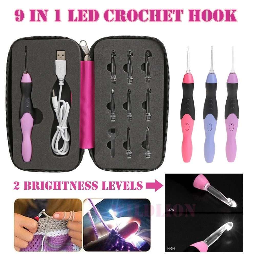 Crochet Hooks Light Up 9 In 1
