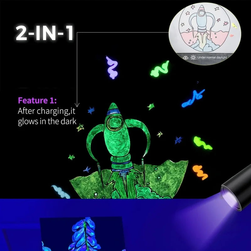 Glow In The Dark Paint 10Piece Set