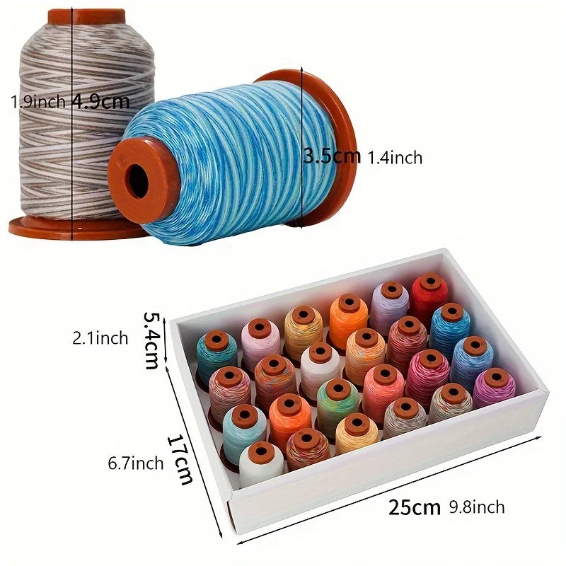 Rainbow Variegated Polyester Thread 24 Spools