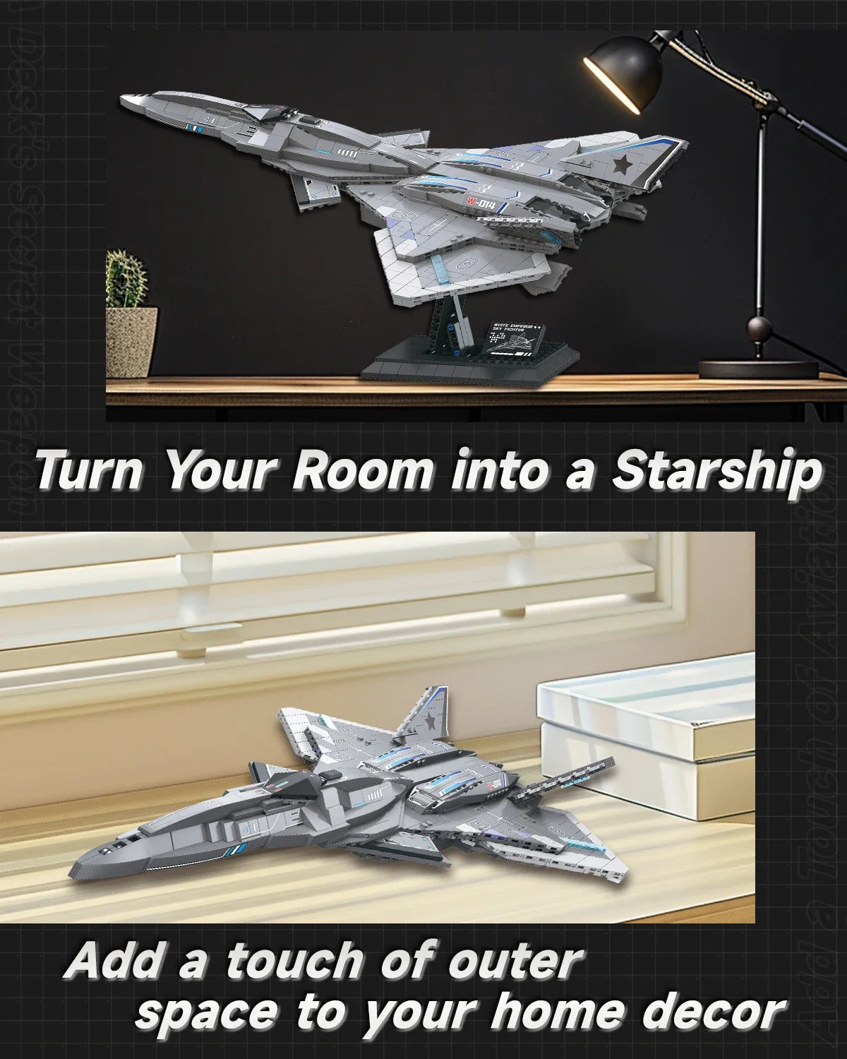 Star Voyager Model Bricks Set With Display Stand 1226PCS