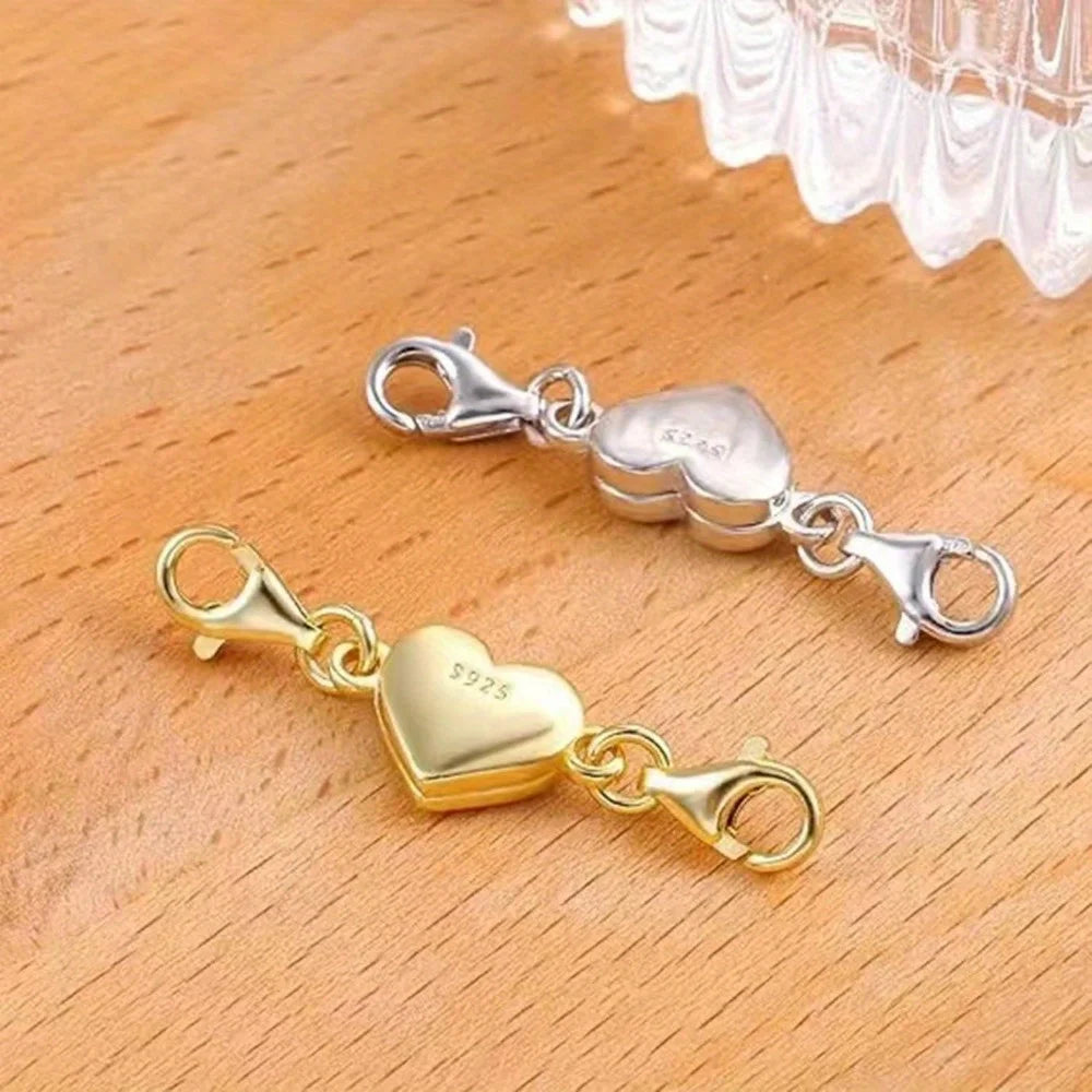 Magnetic Necklace Clasps and Closures Heart-Shaped
