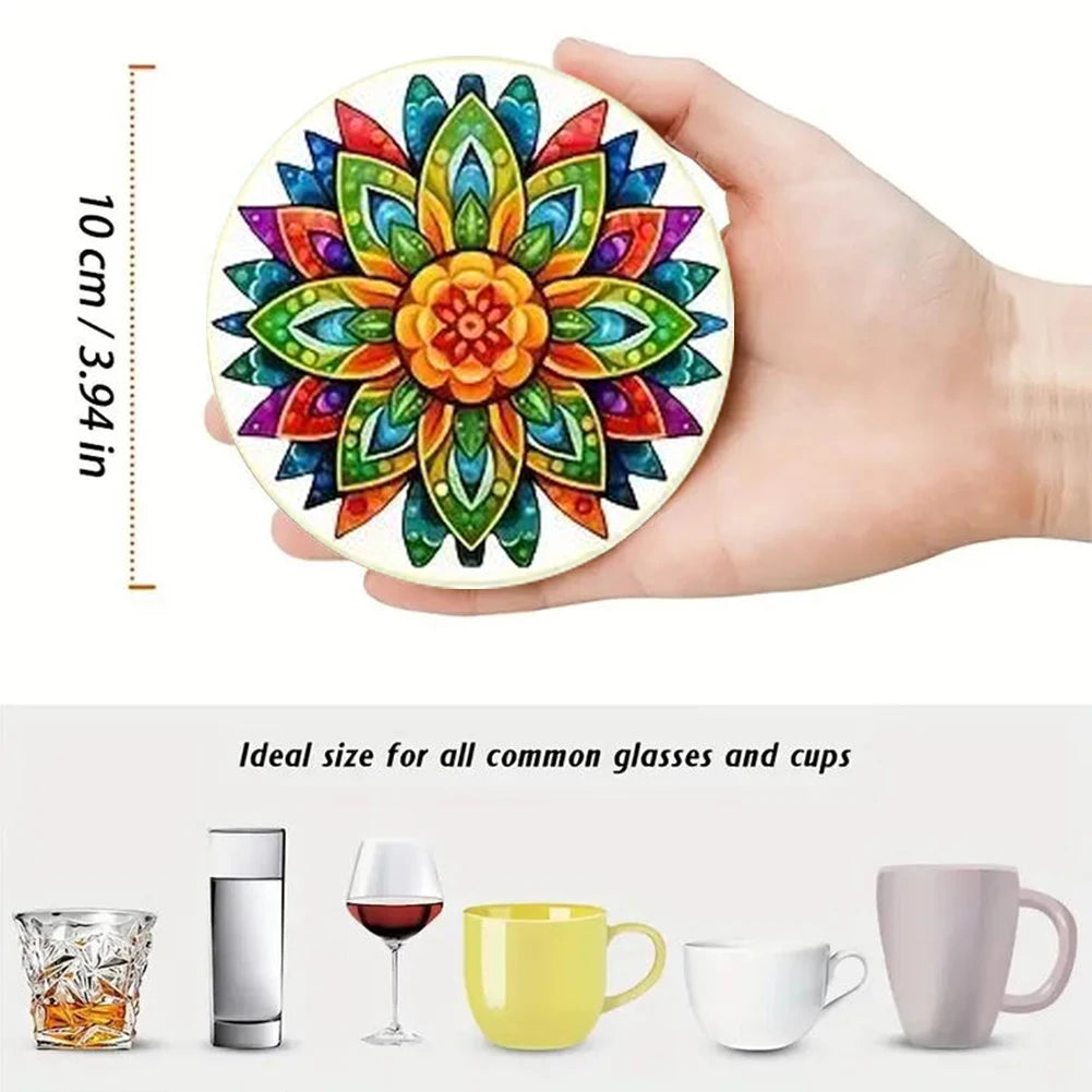 Wooden Diamond Art Coasters Kits 8Pieces