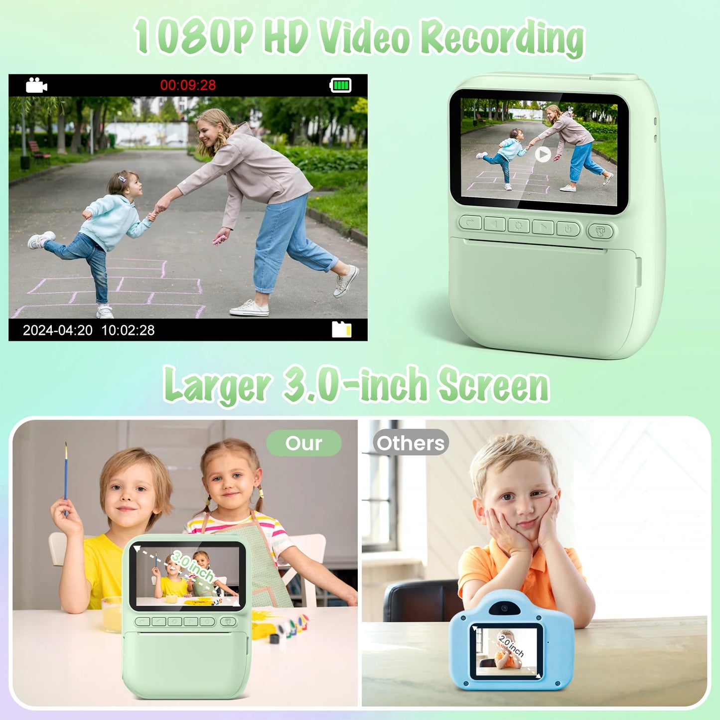 Gofunly Kids Mini Digital Instant Print Camera