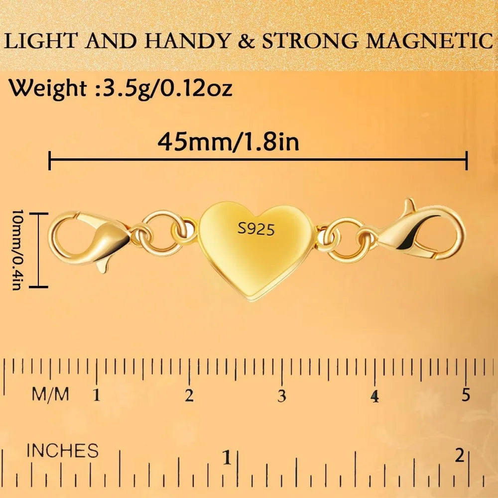 Magnetic Necklace Clasps and Closures Heart-Shaped