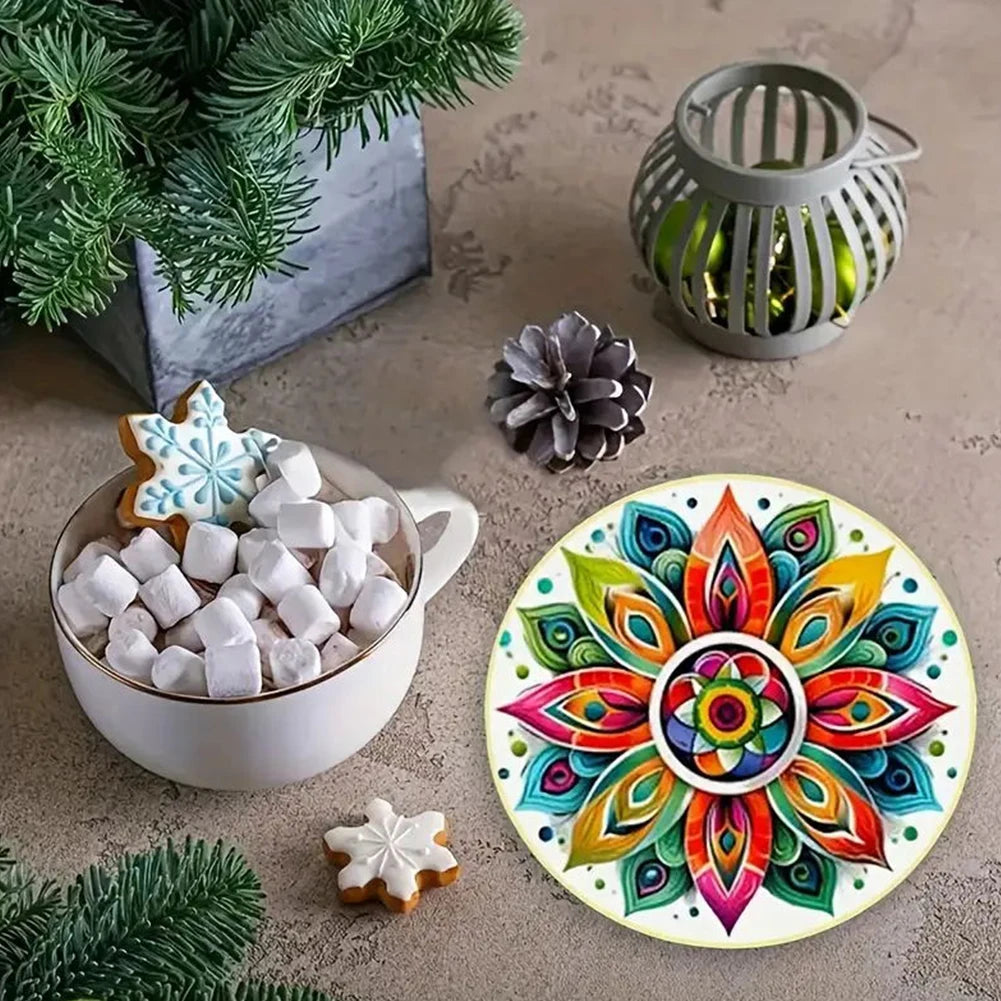 Wooden Diamond Art Coasters Kits 8Pieces