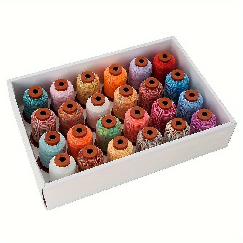 Rainbow Variegated Polyester Thread 24 Spools