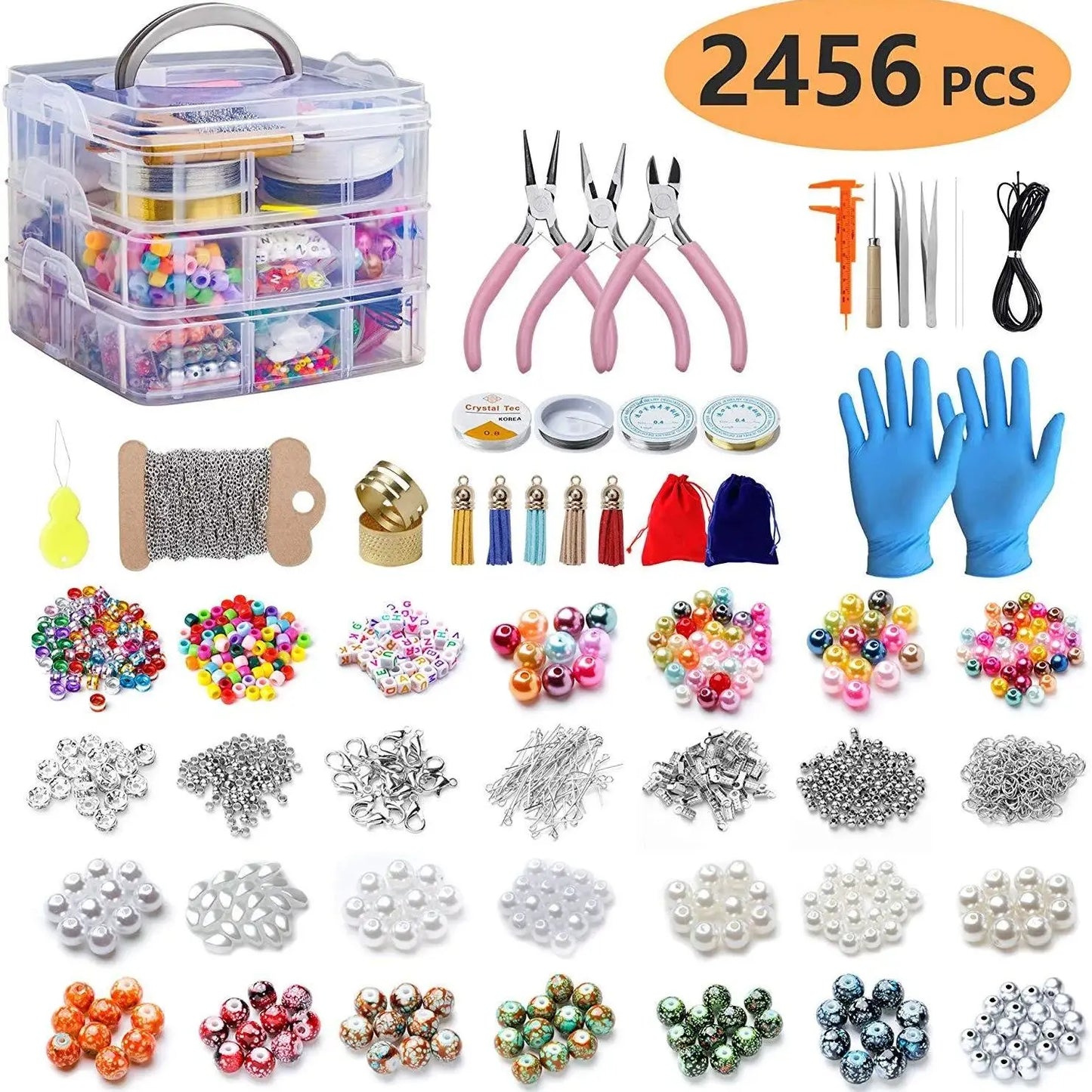 Deluxe Bead Jewelry Making Kit - 2456-Piece