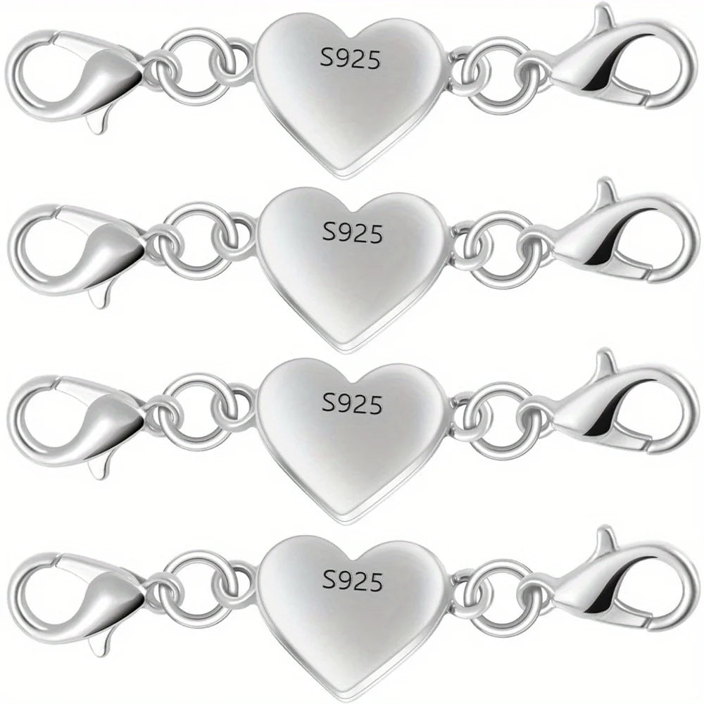 Magnetic Necklace Clasps and Closures Heart-Shaped