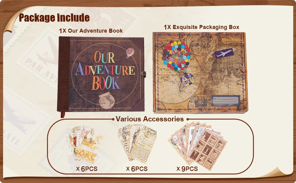 Our Adventure Book Handmade Photo Album Scrapbook
