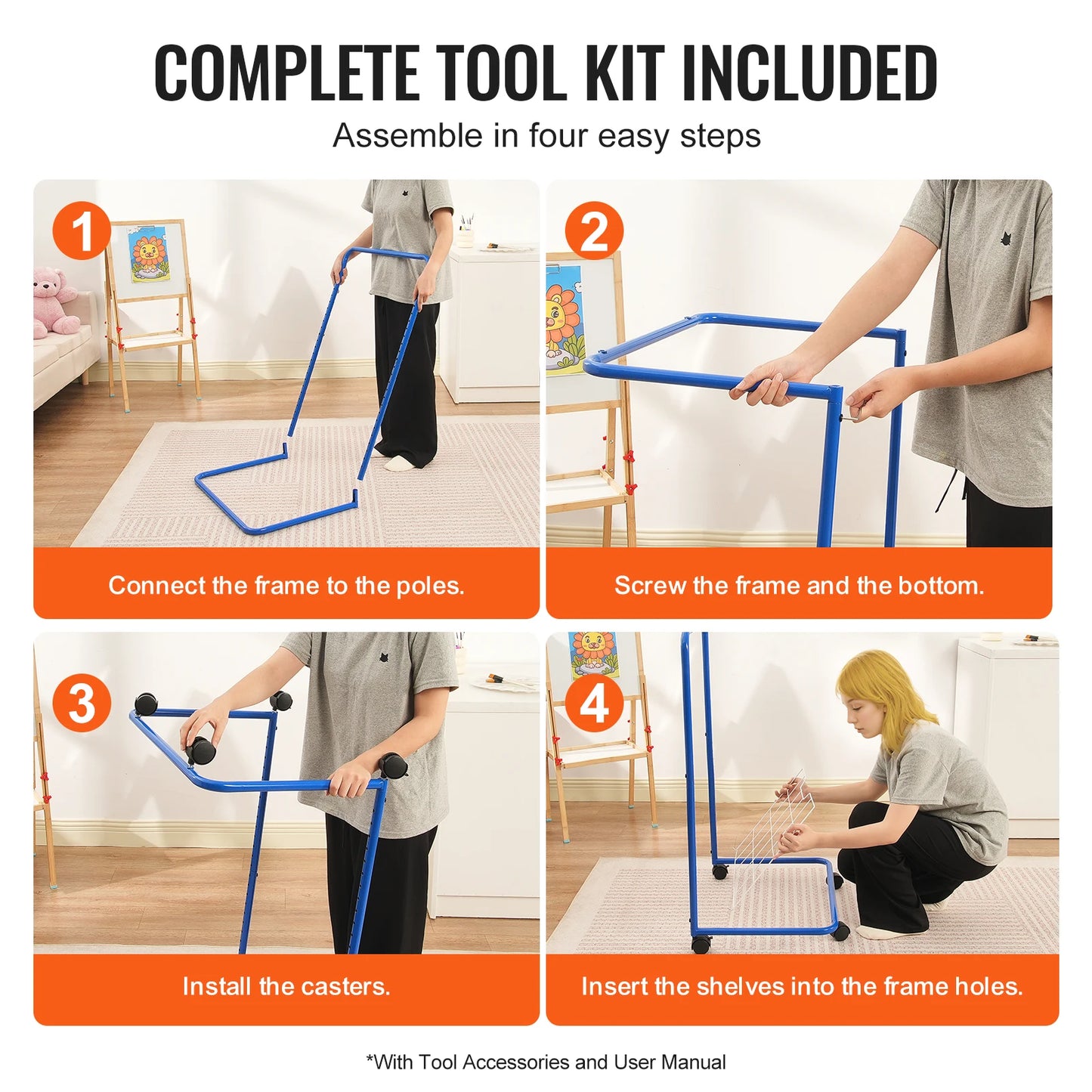 Art Drying Rack With Lockable Wheels