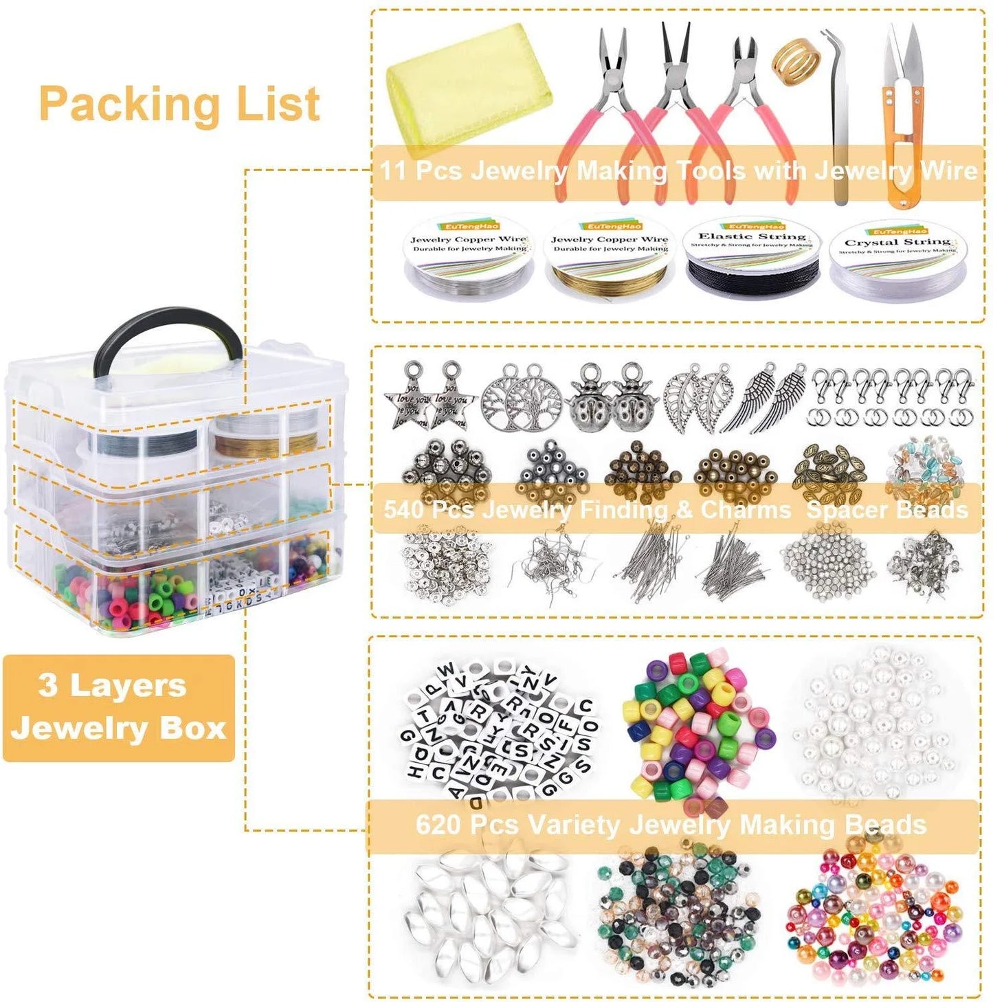Ultimate DIY Jewelry Making Kit -1171 Pieces