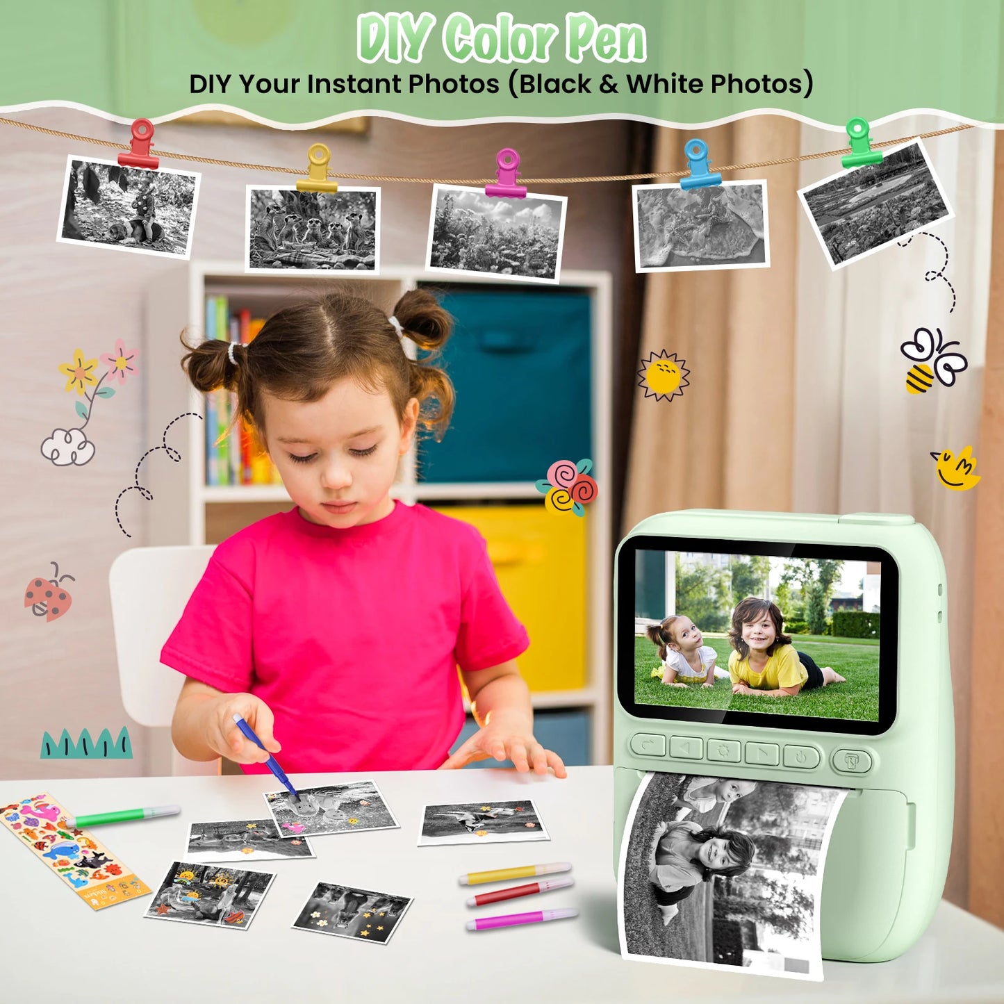 Gofunly Kids Mini Digital Instant Print Camera