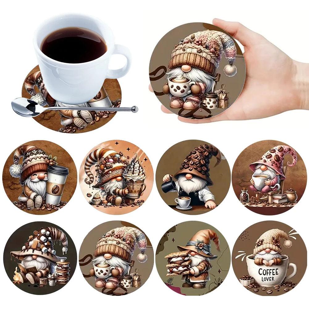 Wooden Diamond Art Coasters Kits 8Pieces