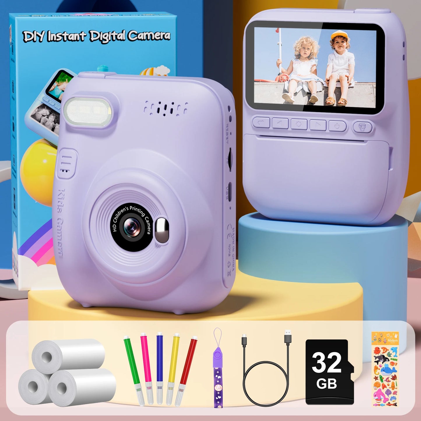 Gofunly Kids Mini Digital Instant Print Camera