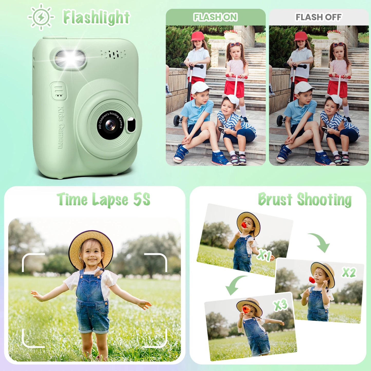 Gofunly Kids Mini Digital Instant Print Camera