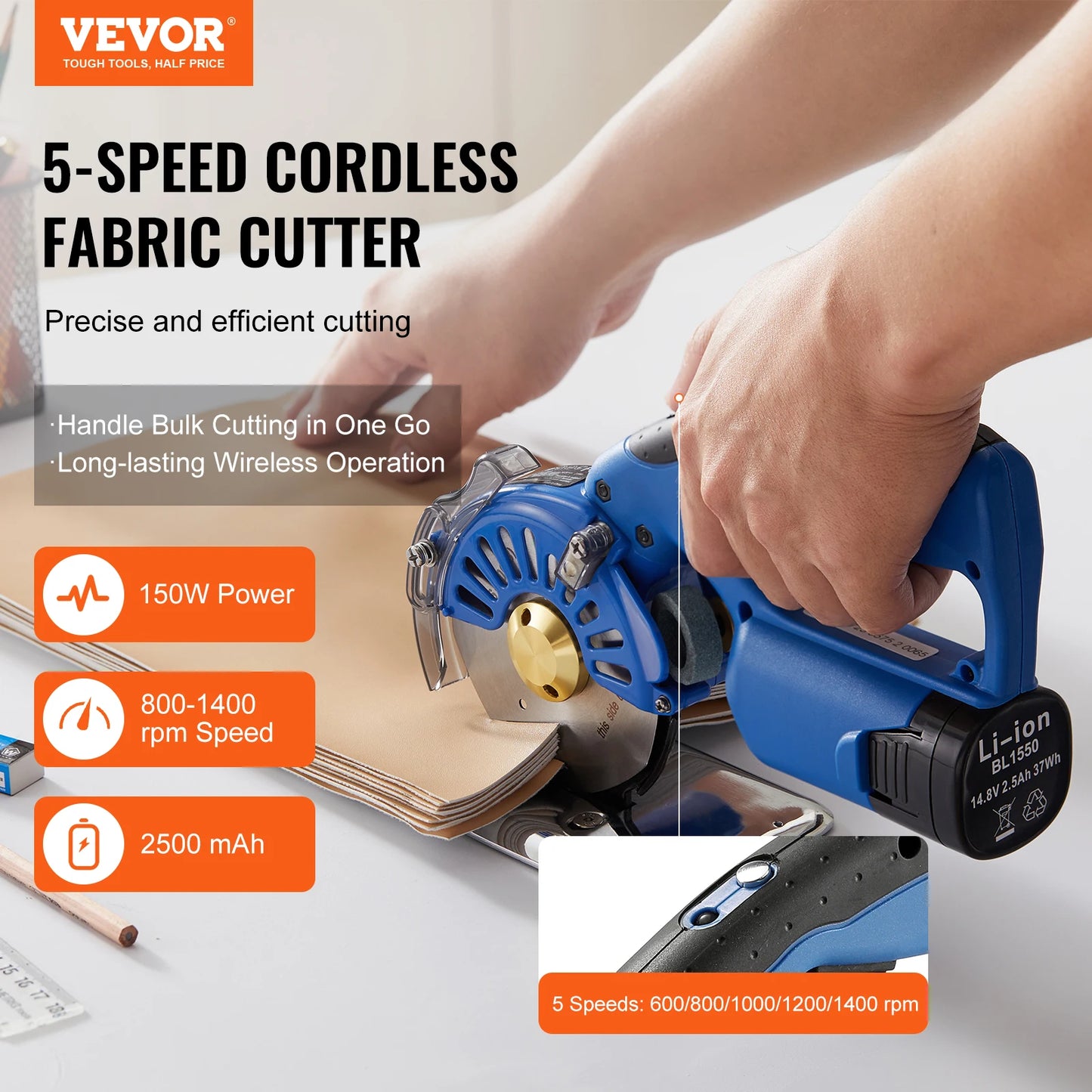 VEVOR 150W 5-Speed Cordless Rotary Cutter