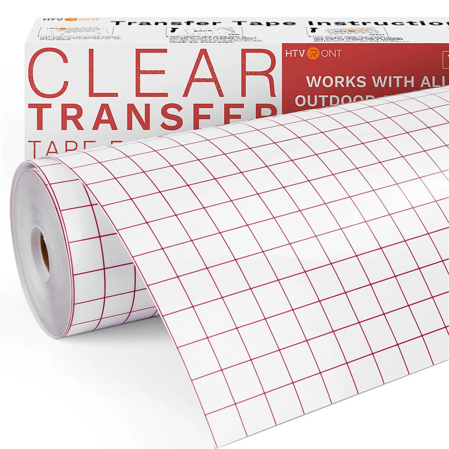 Transfer Tape Red Alignment Grid Paper for Cricut Craft