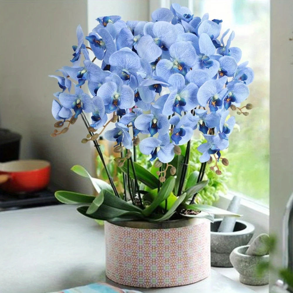 Orchids Artificial Flowers 6Piece Velvet 38 Inch
