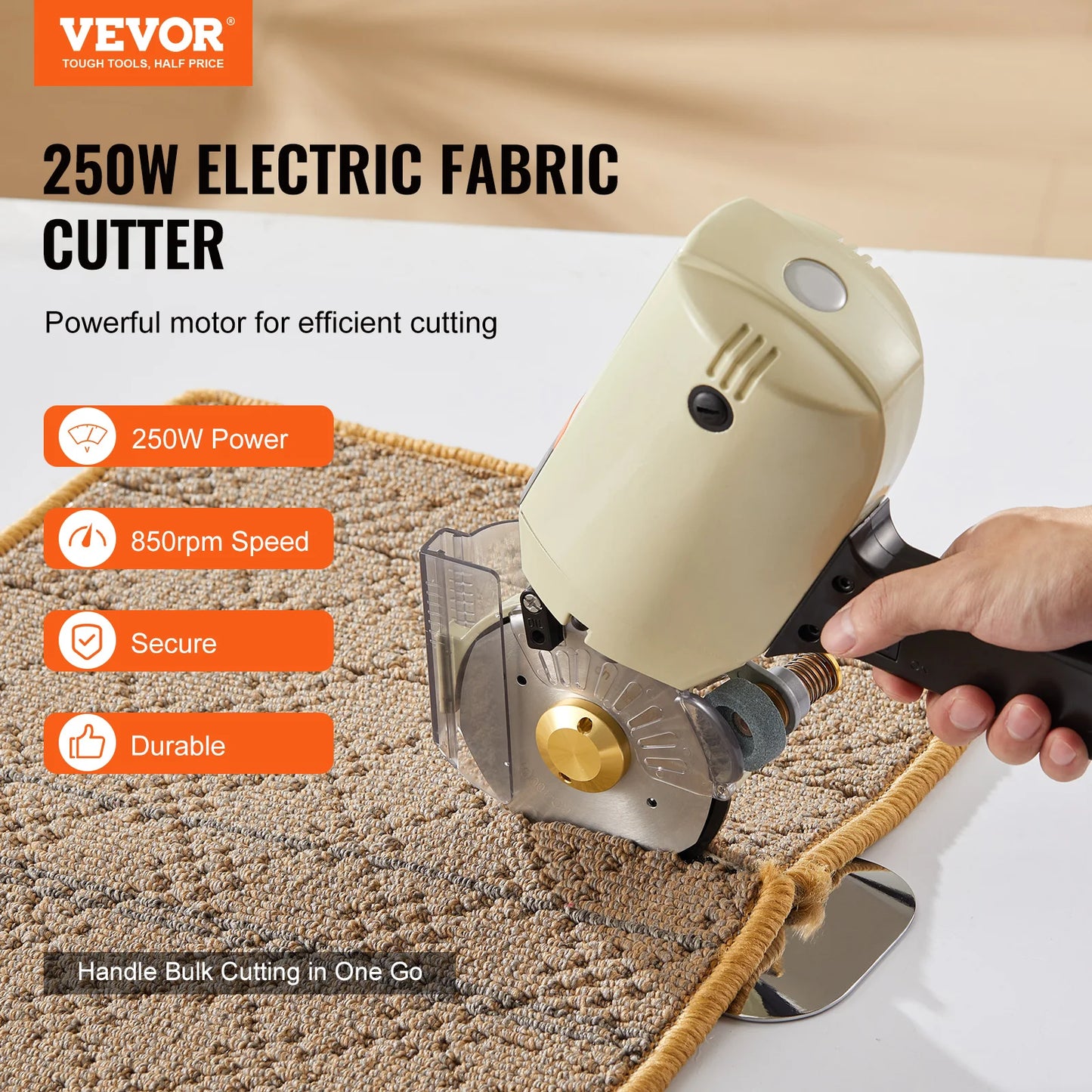 VEVOR Electric Rotary Fabric Cutting Machine