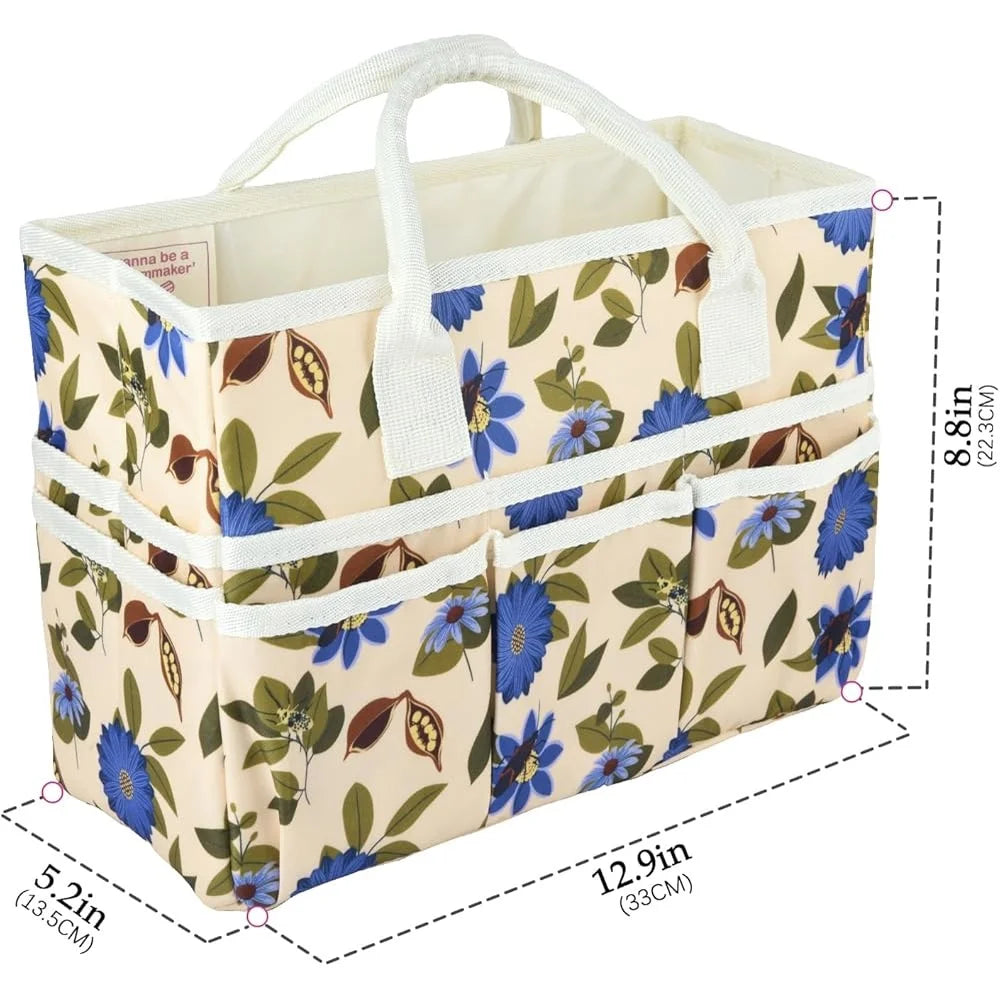 Large Craft Organizer Tote Bag With Multiple Pockets