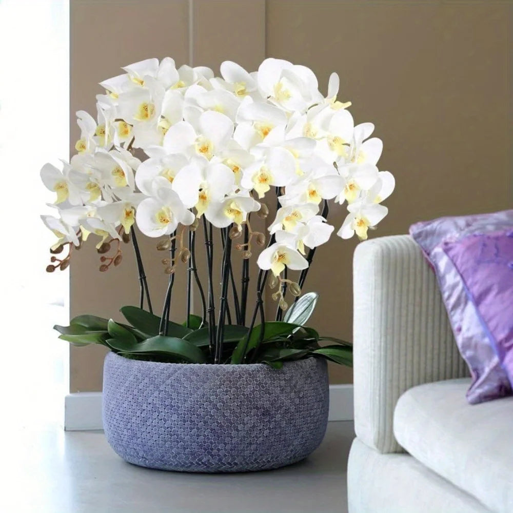 Orchids Artificial Flowers 6Piece Velvet 38 Inch