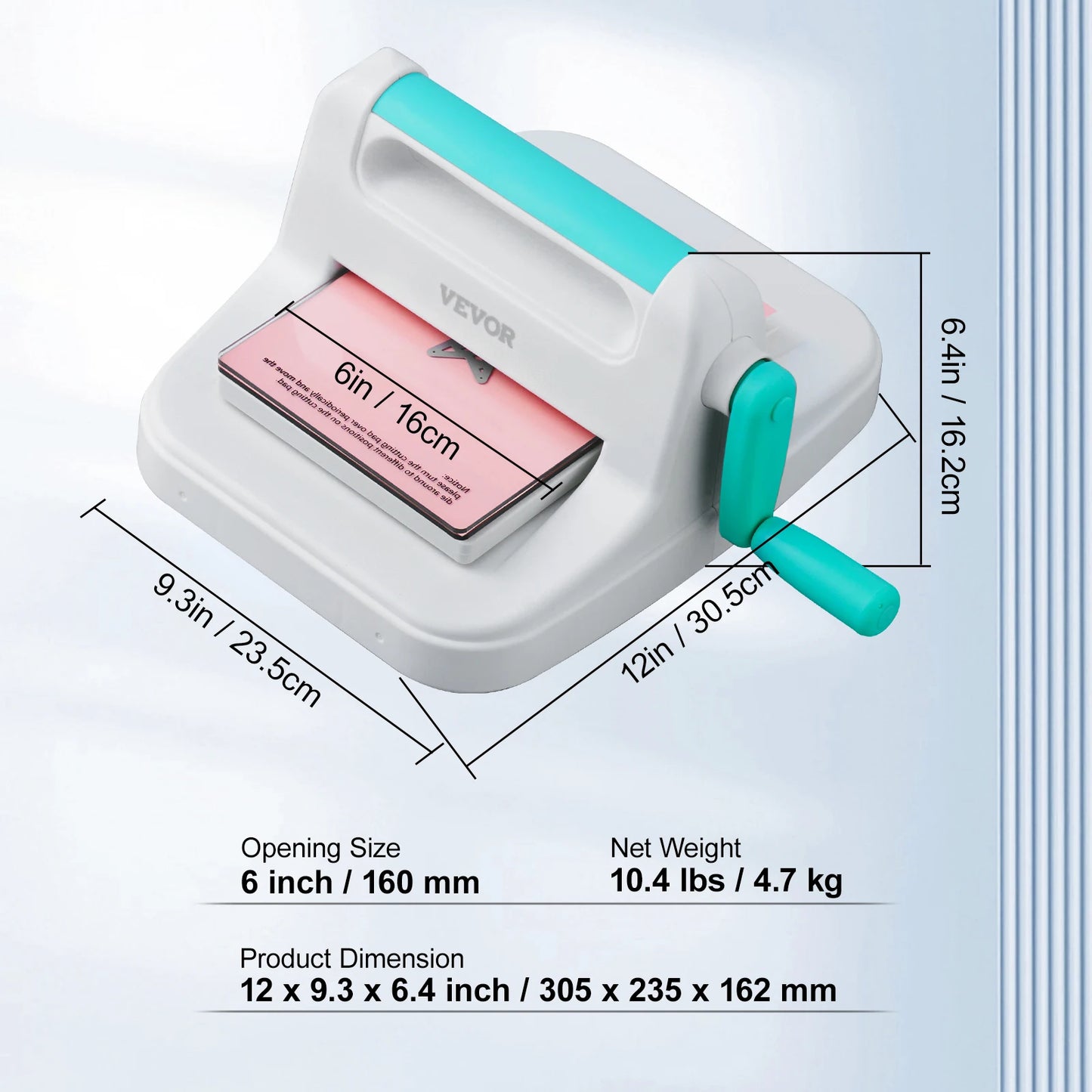 VEVOR 6/9in Manual Die Cutting Embossing Machine