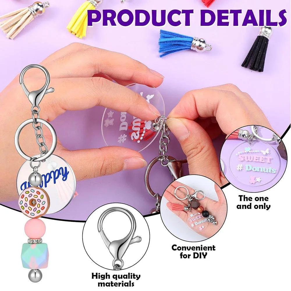 Beaded Keychain Bars Including Tassels For Jewelry