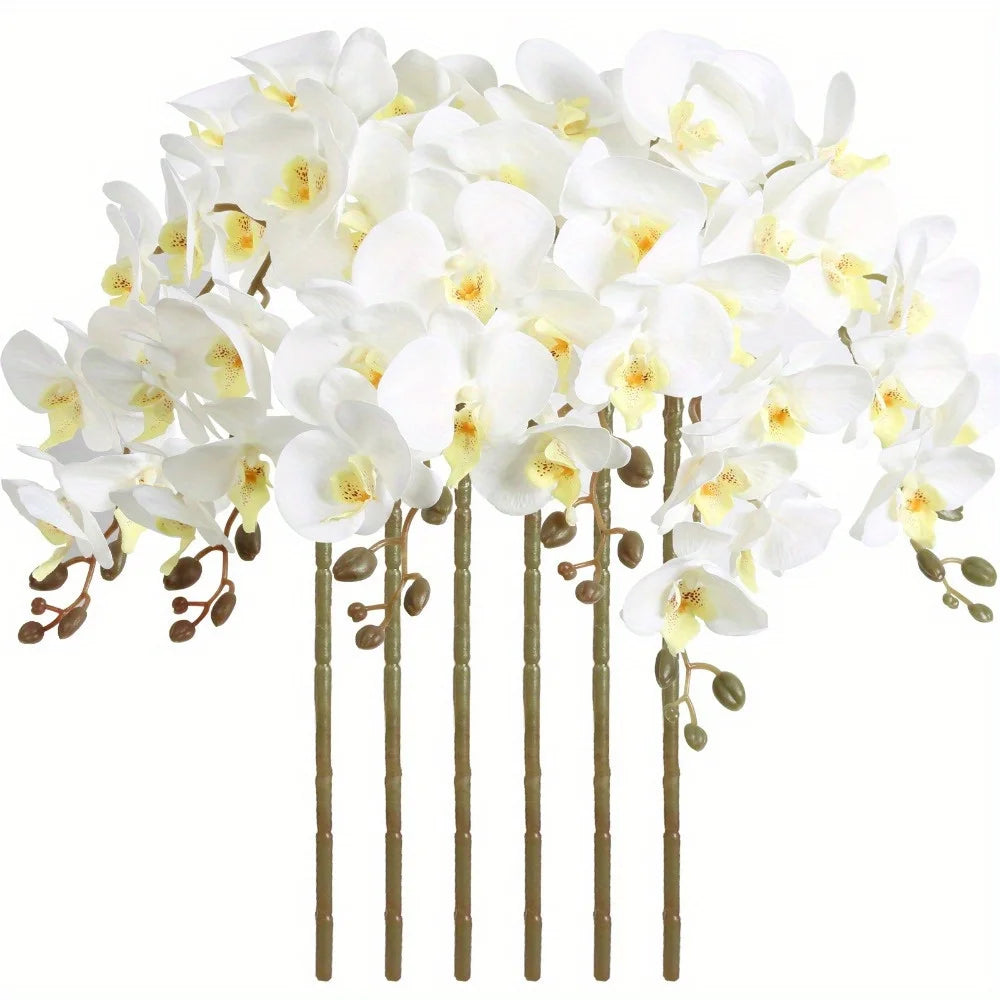 Orchids Artificial Flowers 6Piece Velvet 38 Inch