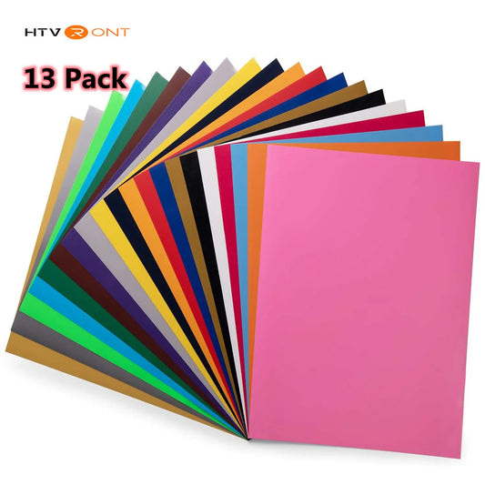Multi-color PU Heat Transfer Vinyl Sheets 13Pack
