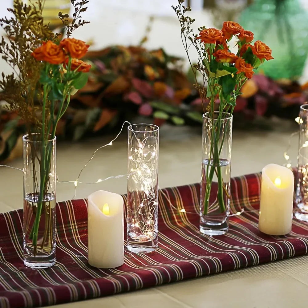 Glass Cylinder Bud Vases, Set Of 12