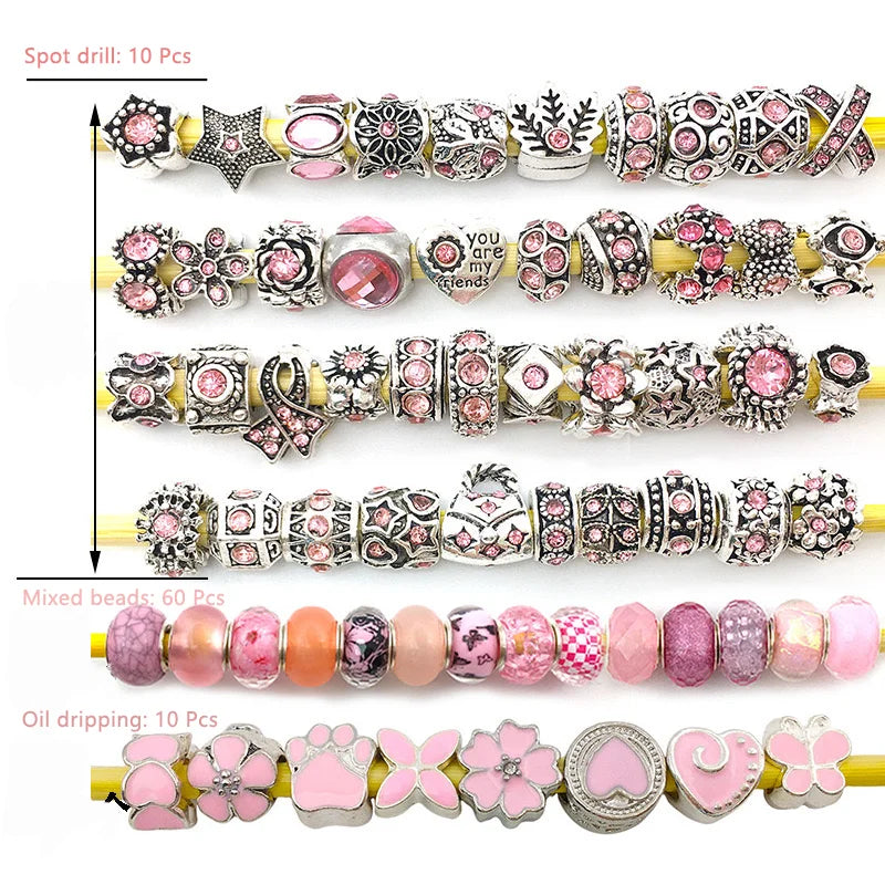 Assorted Large Hole Resin Beads 80 Pieces