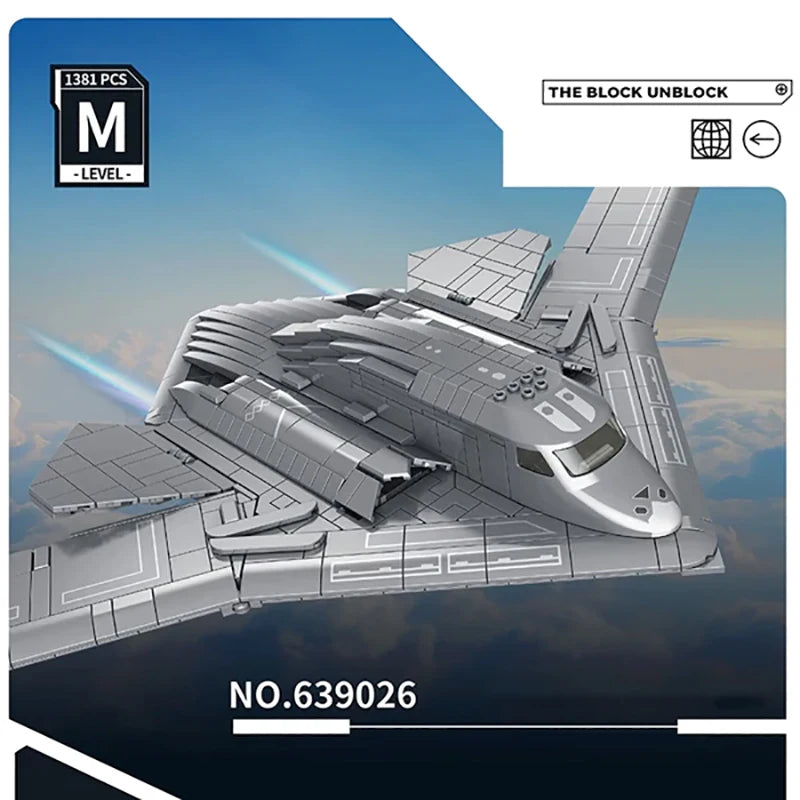 Military H-20 Bomber Building Block Model 1381Pieces