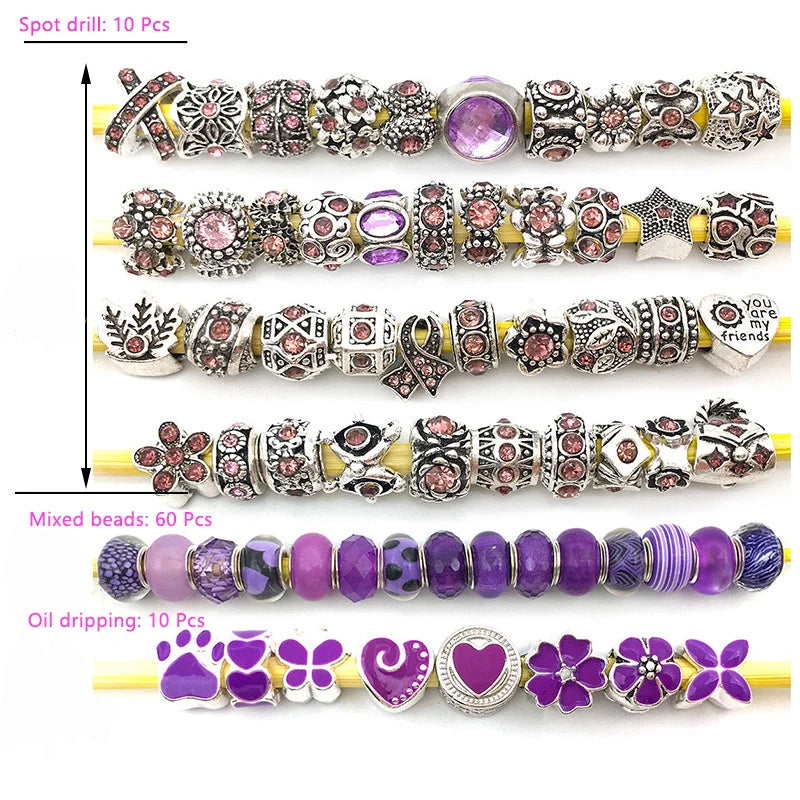 Assorted Large Hole Resin Beads 80 Pieces