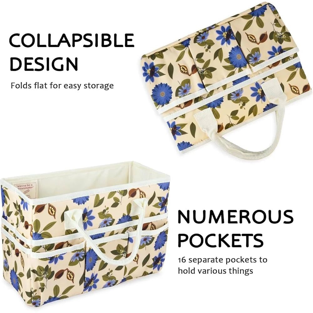 Large Craft Organizer Tote Bag With Multiple Pockets