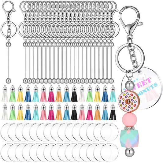 Beaded Keychain Bars Including Tassels For Jewelry