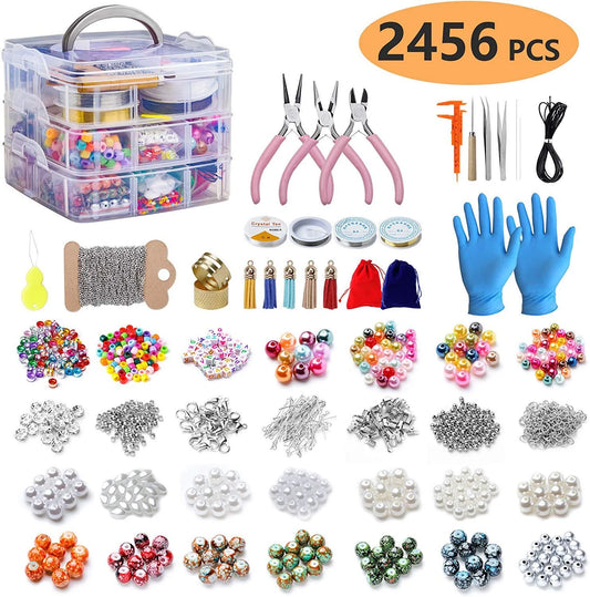 Deluxe Bead Jewelry Making Kit - 2456-Piece