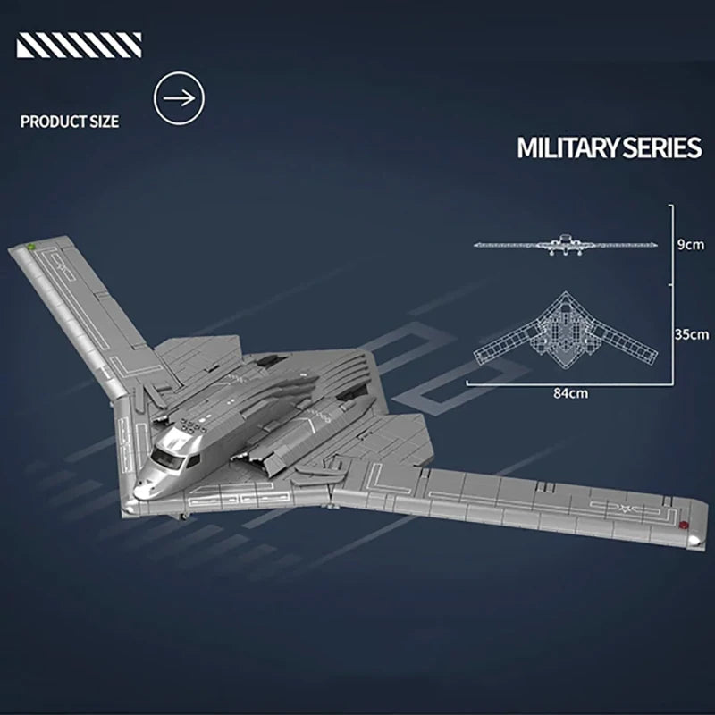 Military H-20 Bomber Building Block Model 1381Pieces