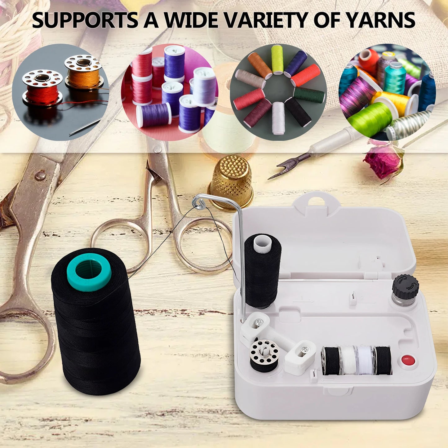 Electric Automatic Bobbin Winder With Thread Stand
