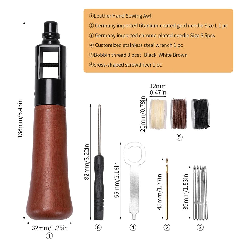Leather Sewing Awl Thread Kit