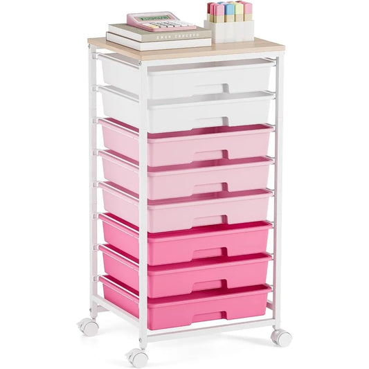 Rolling Storage Cart With 8 Drawers