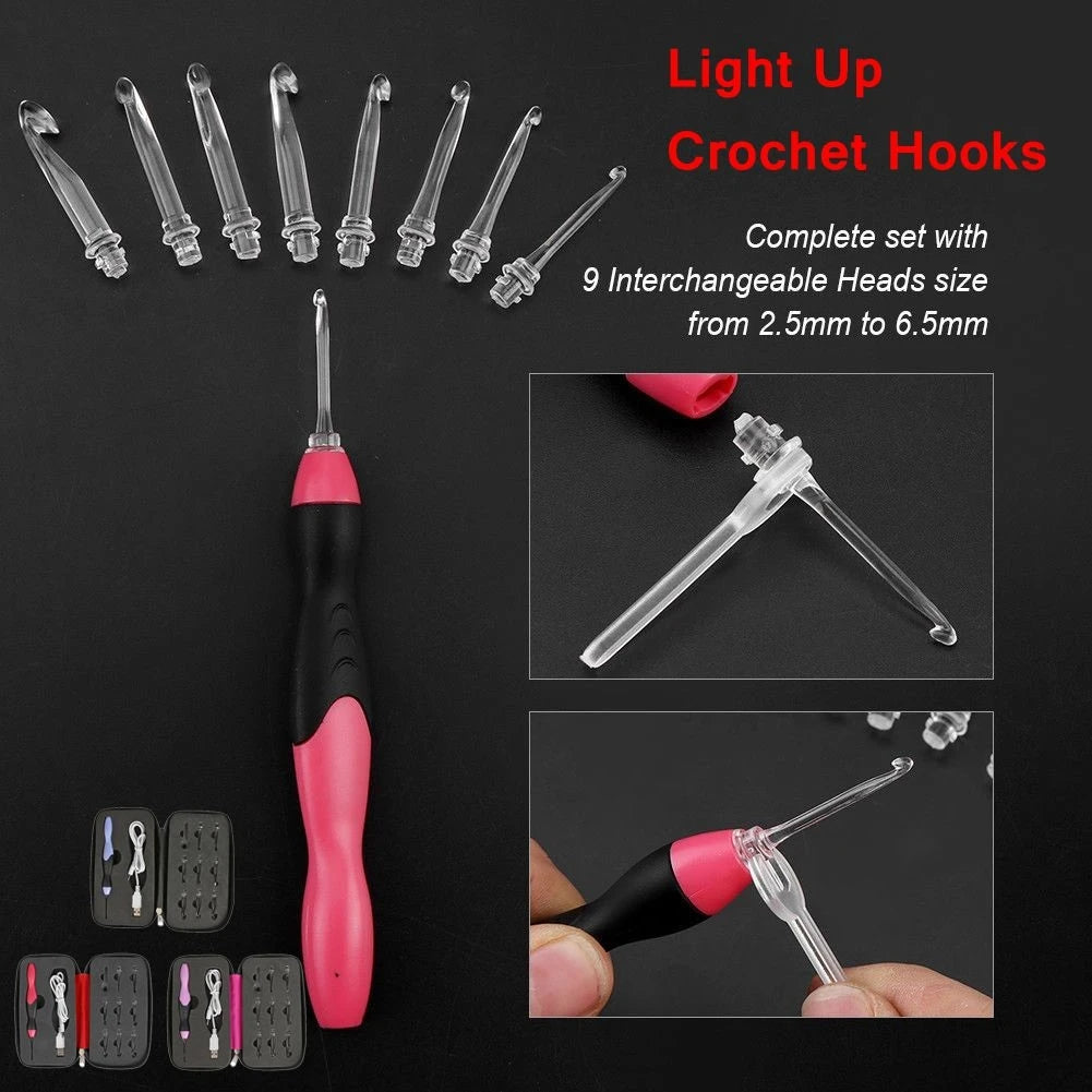 Crochet Hooks Light Up 9 In 1