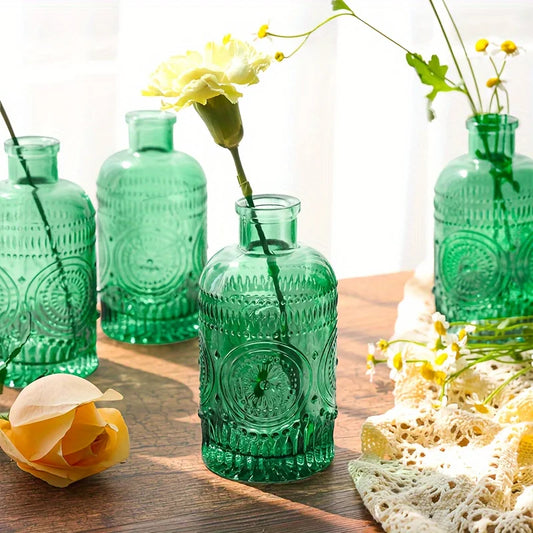 Vintage Glass Bottles Clear 12 Pack