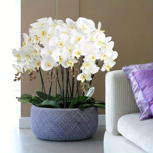 Orchids Artificial Flowers 6Piece Velvet 38 Inch