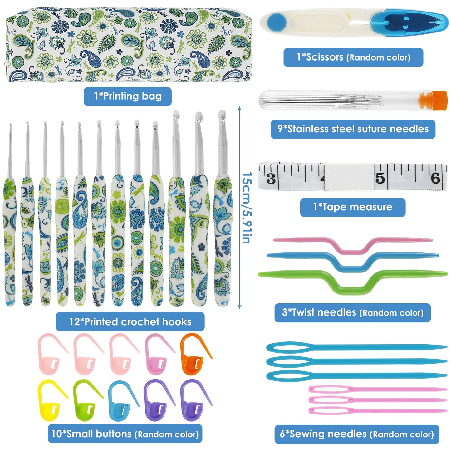 Crochet Hook Set With Storage Bag