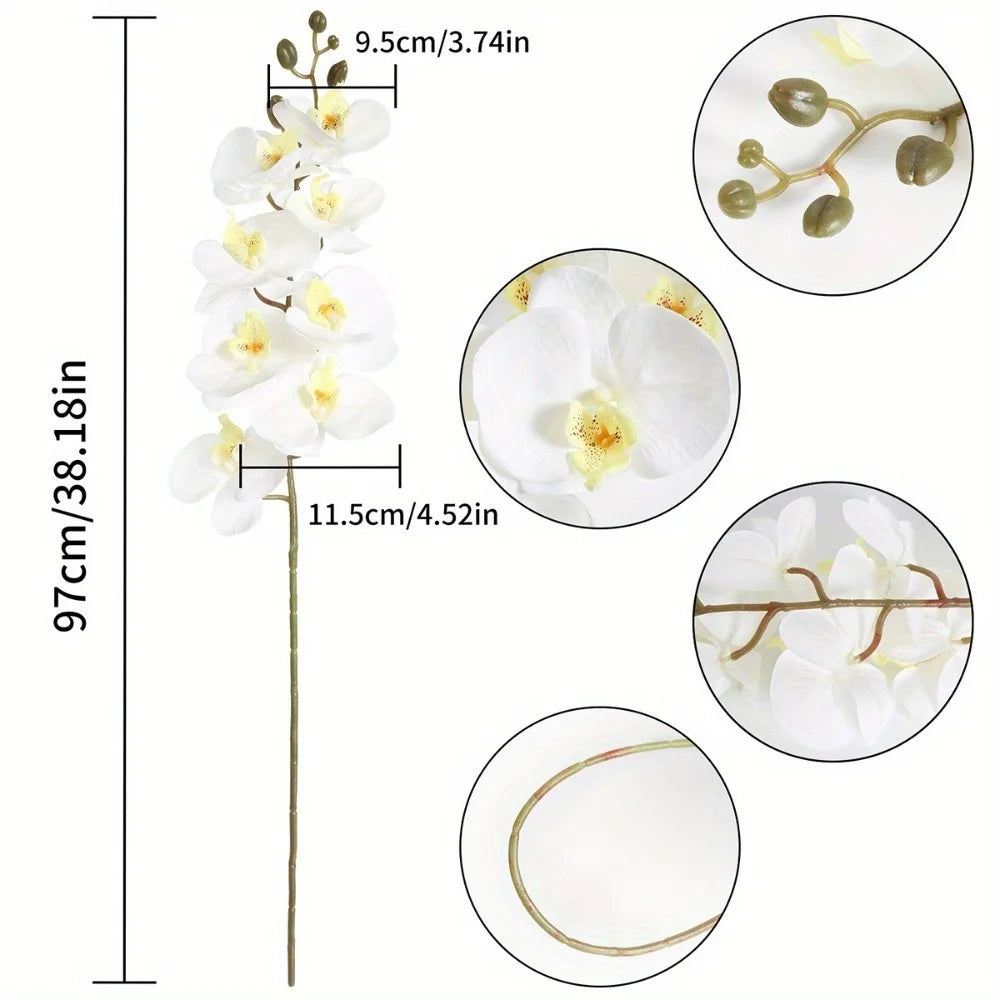 Orchids Artificial Flowers 6Piece Velvet 38 Inch